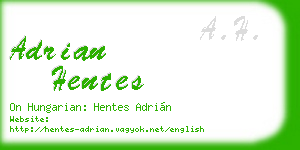 adrian hentes business card